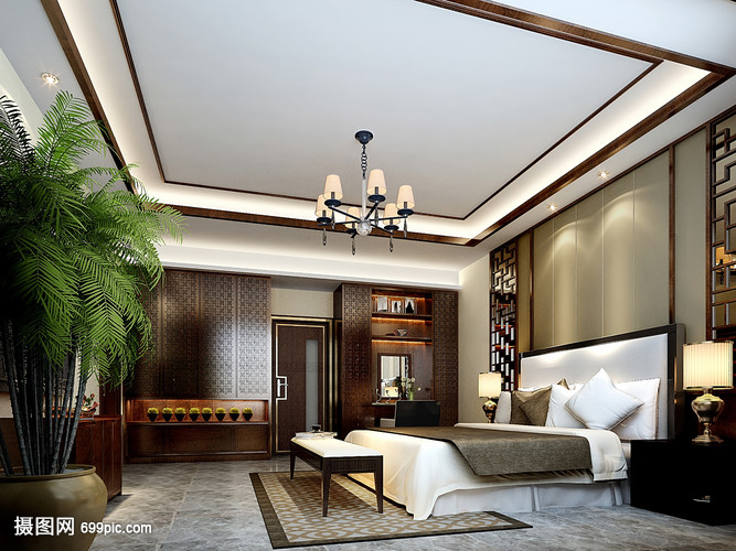 中式古典風格臥室室內(nèi)裝修效果圖與裝飾指南